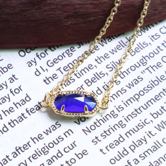 Kendra Scott Elaina 🎀 Gold Cobalt Cat's Eye Adjustable Chain Bracelet - Picture 2 of 2